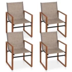 Tangkula 4 PCS Outdoor Dining Chairs Patio Furniture Chair W/ Breathable Seat & Backrest -Tangkula GUEST da52b758 7fe7 4b05 bb5e e62ac5fc634b