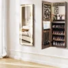 Tangkula LED Mirror Jewelry Cabinet Wall/Door Mounted Organizer Armoire W/ 3 Color Light -Tangkula GUEST dc6b8733 c5b7 4a95 8d39 7bb6b1e55112