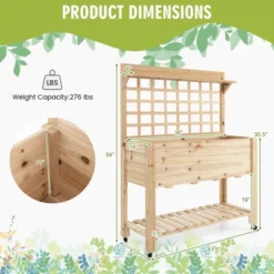 Tangkula Raised Garden Bed With Trellis 41.5x16x54 Inch Mobile Elevated Planter Box With Wheels Bed Liner Top/Bottom Storage Shelves 19 Tangkula Raised Garden Bed With Trellis 41.5x16x54 Inch Mobile Elevated Planter Box With Wheels Bed Liner Top/Bottom Storage Shelves -Tangkula GUEST dd1fa065 50a3 42fe 83ea 25dbf5193fcb