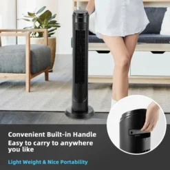 Tangkula 40" 75° Oscillating Quiet Cooling Tower Fan With 3 Wind Modes, 4 Speeds & 15H Timer, Remote Control, Black -Tangkula GUEST dd31422b 312e 46e1 b0f6 ee46e4e9a36b