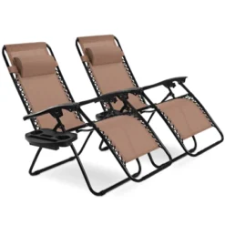 Tangkula 2PC Zero Gravity Chair Adjustable Recliners Textiliene -Tangkula GUEST dd9084f5 3cfe 4e66 b737 d1fb649f1a85