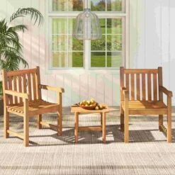 Tangkula 4 PCS Teak Wood Patio Dining Chair Outdoor Armchair W/ Slatted Seat & Solid Legs 11 Tangkula 4 PCS Teak Wood Patio Dining Chair Outdoor Armchair W/ Slatted Seat & Solid Legs -Tangkula GUEST ddc430d2 9ebf 4a6b 88be df82394e33d6