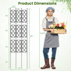 Tangkula Garden Trellis Outdoor Plant Support Frame With Adjustable Shapes Ground Stakes Rustproof PE Coating Pipes 1/2pcs -Tangkula GUEST ddd923e8 8b83 4c12 ba37 1064376d177c