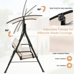 Tangkula 3PCS Hammock Chair Patio Porch Swing W/ Adjustable Canopy Removable Pads 9 Tangkula 3PCS Hammock Chair Patio Porch Swing W/ Adjustable Canopy Removable Pads -Tangkula GUEST ddf93305 4082 4fbb 9408 4c0ee68c9115