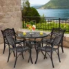 Tangkula 5PCS Cast Aluminum Patio Bistro Set Outdoor Dining Table & Chair Furniture Set -Tangkula GUEST deadb3fe 6f9e 483d a707 fa45c4b9c09d