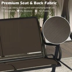 Tangkula 3-Seat Outdoor Swing, Porch Canopy Swing W/ Adjustable Shading Breathable Seat -Tangkula GUEST dedb3fdf 8047 480d 915b 820b633e964d