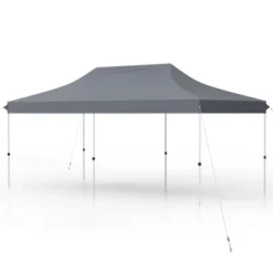 Tangkula 10 X 20FT Canopy Tent Folding Sun Shelter W/ 3 Adjustable Carrying Bag 12 Stakes & 6 Ropes Heavy-Duty Outdoor Tent Black/Grey/White/Blue -Tangkula GUEST df073388 8dd9 4204 a60a dc669d7a6940