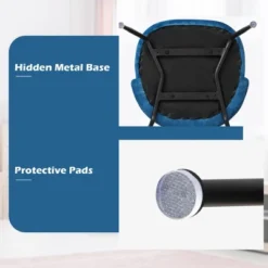 Tangkula Dining Chair Set Of 4 Upholstered Velvet Chair Set W/ Metal Base For Living Room -Tangkula GUEST df969625 555e 437e a712 d285d0155217