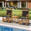 Tangkula 2PCS Patio Rattan Glider Chair W/ Acacia Wood Frame & Wicker Seat Back Armrests -Tangkula GUEST dfffe64e a405 4ded a8f1 68de33924248
