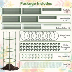 Tangkula 3-Pack Garden Tomato Trellis 60" Plant Support Cage W/ Adjustable Size For Plants -Tangkula GUEST e00145da 0b10 4ede 9f52 a9a7a623fd18