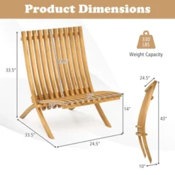 Tangkula 2 PCS Folding Patio Chair Teak Wood Outdoor Lounge Chair W/ Slatted Seat & Backrest -Tangkula GUEST e017634b 8f34 4857 8587 b86e11c6f092