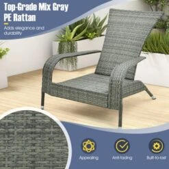 Tangkula 3-Piece Wicker Adirondack Set Ergonomic Oversized Rattan Chairs W/ Coffee Table Comfy Seat Cushions -Tangkula GUEST e01d529e 065f 42af a8e4 a02ebbeeba1b