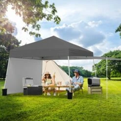 Tangkula 14 X 9.2 FT Pop Up Canopy Tent W/ 2 Convertible Sidewalls To Awning & Stakes -Tangkula GUEST e06d76b9 5407 4c6f bad9 3fe0684f9d59
