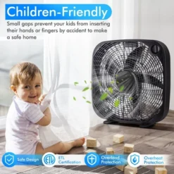 Tangkula 20" Box Fan With 3 Speed Settings, Window Fan For Full Force Air Circulation W/Control Knob ETL Listed Floor Fan For Home Office Tool Shed -Tangkula GUEST e0991318 af69 425c 8dfe e77bbbc80b90