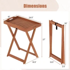 Tangkula Patio Solid Wood Tray Table W/ Removable Top Rectangular TV Tray Bistro Table -Tangkula GUEST e1521cc5 3abc 41f4 8abc 1aa54d700fc8 1