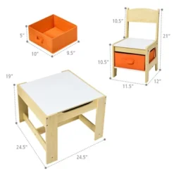 Tangkula Children Kids Table Chairs Set With Storage Boxes Blackboard Whiteboard Drawing -Tangkula GUEST e1b82093 5088 489f 8457 13a6c0a05467
