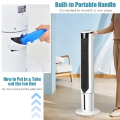 Tangkula 3-IN-1 Evaporative Air Cooler, Swamp Cooler Portable Cooling Tower Fan With Remote Control, 70° Oscillation, 7H Timer, 4 Ice Packs 16 Tangkula 3-IN-1 Evaporative Air Cooler, Swamp Cooler Portable Cooling Tower Fan With Remote Control, 70° Oscillation, 7H Timer, 4 Ice Packs -Tangkula GUEST e1d71128 ff0b 4fa2 9e21 9eb9c8ab8fa7