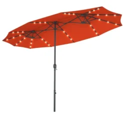 Tangkula 15' Outdoor Solar LED Patio Double-Sided Market Umbrella -Tangkula GUEST e2701078 fd33 4455 a74e ba363b4451ac