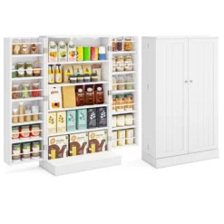 Tangkula 41" Tall Pantry Cabinet Kitchen Storage Cabinet W/ Doors & Adjustable Shelves 21 Tangkula 41" Tall Pantry Cabinet Kitchen Storage Cabinet W/ Doors & Adjustable Shelves -Tangkula GUEST e27363fa d0e4 4a2a 917d 4c3c39670bbe