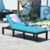 Tangkula Adjustable Rattan Patio Chaise Lounge Chair Couch W/ Turquoise Cushion -Tangkula GUEST e28490d6 08e2 46f3 b04c 0845758c3f52