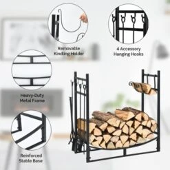 Tangkula 30" Firewood Rack With Tool Set 30" Fireplace Log Holder For Indoor&Outdoor Wood Stacker Lumbar Storage Organizer 11 Tangkula 30" Firewood Rack With Tool Set 30" Fireplace Log Holder For Indoor&Outdoor Wood Stacker Lumbar Storage Organizer -Tangkula GUEST e2894988 6309 4de6 b032 bcddbd3fc340