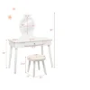 Tangkula Kids Princess Vanity Table Set W/ Chair Crown Mirror White -Tangkula GUEST e2c378d4 0f0a 4692 8595 ab3aaa839fef