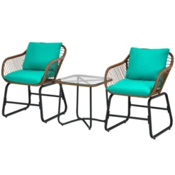 Tangkula 3 Pieces Outdoor Furniture Set Patio Bistro Set W/2 Armchairs & Tempered Glass Table White/Turquoise/Red 13 Tangkula 3 Pieces Outdoor Furniture Set Patio Bistro Set W/2 Armchairs & Tempered Glass Table White/Turquoise/Red -Tangkula GUEST e2d42205 2183 44ca b86b 7a561daf1c81