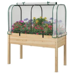 Tangkula Raised Garden Bed With Greenhouse Waterproof Sun-Protective Green Hot House -Tangkula GUEST e31bcc4d 5e95 4a87 86eb deb70d0bd384