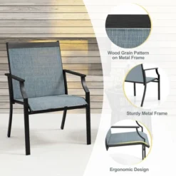 Tangkula Set Of 2 Patio Dining Chairs Outdoor Armchairs W/ Sturdy Metal Frame -Tangkula GUEST e35e3076 ae06 44ed aefa 8454aba07734