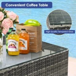 Tangkula 7 PCS Outdoor Patio Furniture Set All-Weather PE Rattan Sofa Set W/Coffee Table & Cushions -Tangkula GUEST e362e34e f70b 49c0 bc75 ad665b3775c5