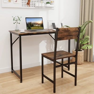 Tangkula Set Of 2 Dining Chairs W/Metal Legs Slanted Back Wide Seat For Living Room 4 Tangkula Set Of 2 Dining Chairs W/Metal Legs Slanted Back Wide Seat For Living Room - Image 2