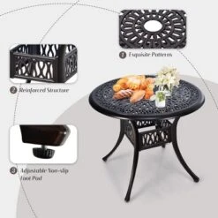 Tangkula 5PCS Cast Aluminum Patio Bistro Set Outdoor Dining Table & Chair Furniture Set -Tangkula GUEST e46eb091 3fcf 4244 bfcc efd854816670