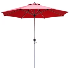 Tangkula 9Ft Patio Outdoor Umbrella Market Table Umbrella W/ Crank 8 Ribs Burgundy -Tangkula GUEST e4893eb2 575e 41d8 8875 cb116624b5ef