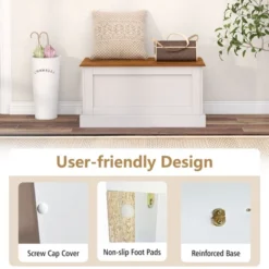 Tangkula 35.5" Storage Chest Lift Top Storage Box W/ Safety Hydraulic Strut & Metal Hinges -Tangkula GUEST e4e85f18 e65c 4300 a8a3 eaa5e509a3e8