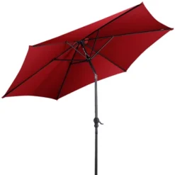 Tangkula Patio 9' Outdoor Steel Market Backyard Garden Patio Table Umbrella -Tangkula GUEST e50c7ba5 d287 4fa8 abc8 3a1b51a2c4d2