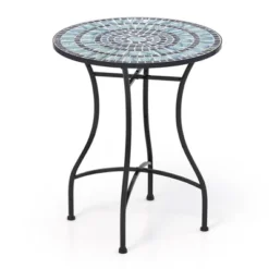 Tangkula 24 Inch Patio Bistro Table Metal Structure W/ Ceramic Tile Tabletop Heavy-Duty -Tangkula GUEST e53dd6b1 d0c3 4fac 9689 2a4e4ca03b49