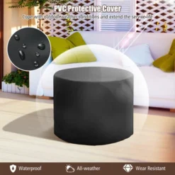 Tangkula 32 Inch Outdoor Fire Pit Table 30,000 BTU Round Metal Fire Table With Lid & PVC Cover & Glass Stones CSA Approved -Tangkula GUEST e583177a 9d28 49ac 89c9 4365a0dd3f81