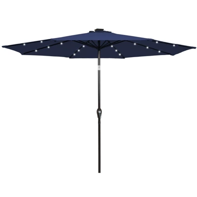 Tangkula 9FT Solar Umbrella LED Patio Market Steel Tilt W/ Crank Outdoor Patio Navy 5 Tangkula 9FT Solar Umbrella LED Patio Market Steel Tilt W/ Crank Outdoor Patio Navy - Image 3
