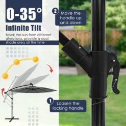 Tangkula 10 Ft Solar LED 40 Lights Offset Umbrella Crank Cross Base Patio -Tangkula GUEST e60907ec e557 4f6b a2bb 45e41dab5c69