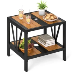 Tangkula 2PCS Outdoor Side Table 2-Tier Coffee End Table W/ 1.57" Umbrella Hole Storage Shelf 18 Tangkula 2PCS Outdoor Side Table 2-Tier Coffee End Table W/ 1.57" Umbrella Hole Storage Shelf -Tangkula GUEST e652de66 261a 404d 958e 4d4258f113d5 1