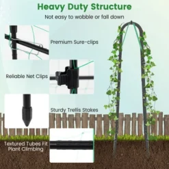 Tangkula 71" X 71" U-Shaped Garden Trellis W/Tear-resistant Netting Sharp Ground Stakes -Tangkula GUEST e746f8d8 0712 46a9 a231 0c79e2a4a048