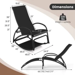 Tangkula Rocking Chair Outdoor 2-in-1 Convertible Lounge Chair With 4-Level Adjustable Backrest Heavy-Duty Aluminum Frame Patio Sun Lounger Rocker -Tangkula GUEST e7db1124 c68f 46b7 96ef a2f3f14a5122