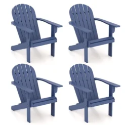 Tangkula 4PCS Patio Adirondack Chair W/ Inclined Seat High Backrest & Wide Armrests -Tangkula GUEST e840e217 4d1b 4ec5 b2c0 b152ce999297