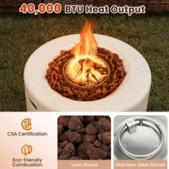 Tangkula 40,000 BTU Outdoor Fire Pit Table Set W/ Tank Holder Stainless Steel Burner -Tangkula GUEST e8680aa0 4282 4044 8302 585c0d307d62