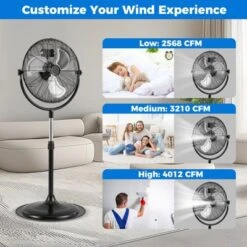 Tangkula 18" High Velocity Pedestal Fan W/3 Speeds 360 Degree Tilt & Adjustable Heigh For Home -Tangkula GUEST e877e16d 8235 4f42 b629 ad3f71f400aa