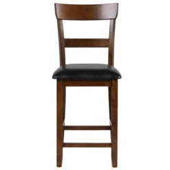 Tangkula Set Of 4 Bar Stools Vintage Wooden Dining Chair For Kitchen, Bistro Brown&Black -Tangkula GUEST e8c61d64 3914 496a 9892 8c99e12bc608