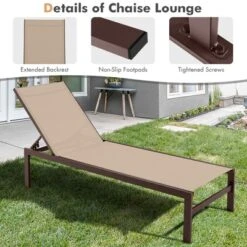 Tangkula Set Of 2 Aluminum Patio Chaise Lounge Outdoor Adjustable Lounge Chair W/ 6-Position Backrest -Tangkula GUEST e9953991 36c1 48c7 b017 4e8cca6fe1cb