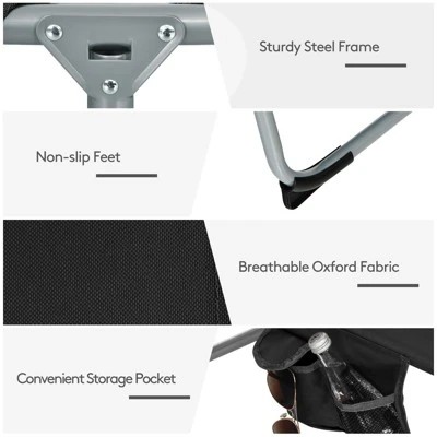 Tangkula Beach Lounge Chair Reclining Chair With 5 Adjustable Positions Detachable Pillow &Hand Ropes Blue/Black/Gray/Turquoise/Beige/Pink 11 Tangkula Beach Lounge Chair Reclining Chair With 5 Adjustable Positions Detachable Pillow &Hand Ropes Blue/Black/Gray/Turquoise/Beige/Pink - Image 9