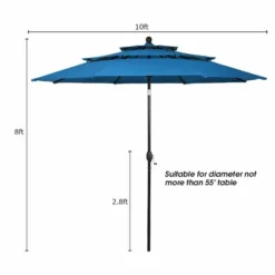 Tangkula Patio Market 10ft 3 Tier Umbrella Double Vented Aluminum Sunshade Shelter -Tangkula GUEST ea366b4a 4bc0 435d b8df aaab59dfeae7