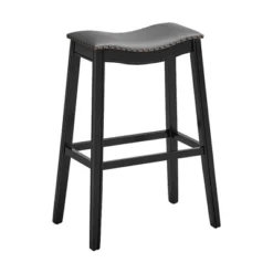 Tangkula Set Of 4 Saddle Bar Stools Bar Height Kitchen Chairs W/ Rubber Wood Legs -Tangkula GUEST eac1aa0c 76de 4ce8 a4c7 824f3184c9b5